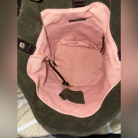 Dooney & Bourke Olive Green Suede Shoulder Bag EUC - Picture 5 of 5